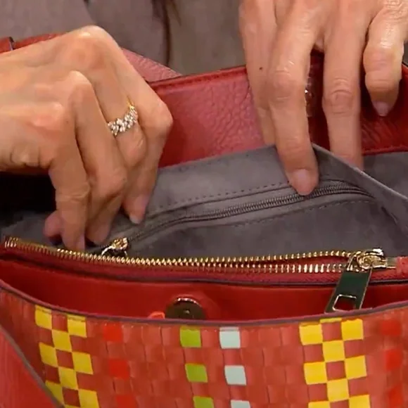 New Vince Camuto Tote Shoulder Bag Two Strap Tania Leather Moroccan Clay Colors - Picture 6 of 11